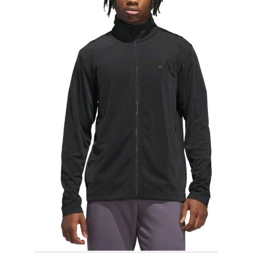 ADIDAS Men's Tricot Full Zip Warm-Up Track Jacket 3 Stripes Logo Black XXL Nwt
